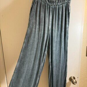 Anthropologie Wide Leg Acid Wash Lounge Pants Gray XXS